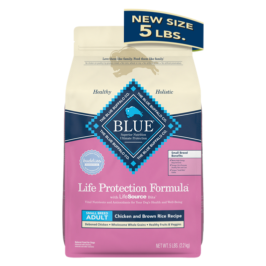 Blue Buffalo Adult Small Breed Chicken and Brown Rice Dry Dog Food 5lb