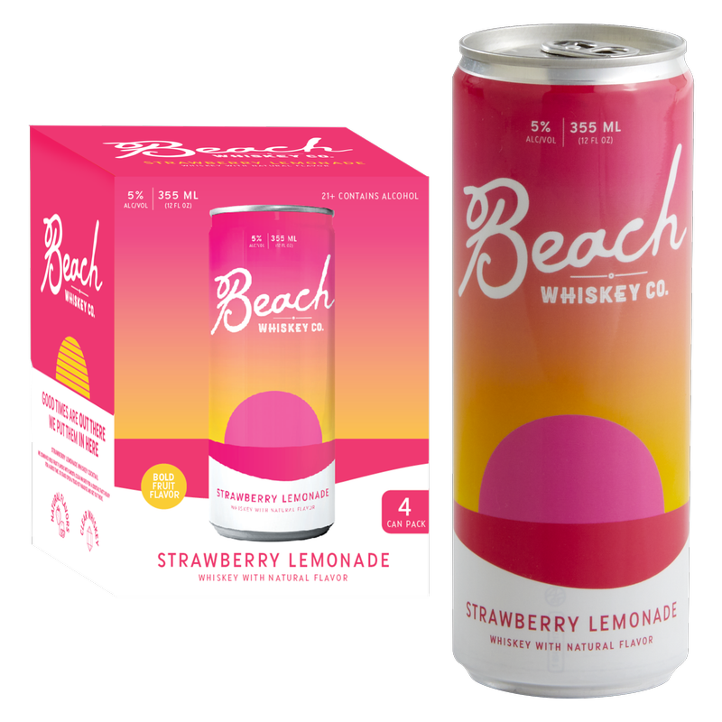 Beach Whiskey Strawberry Lemonade 4pk 12oz Can