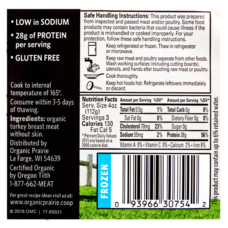 Organic Prairie Extra Lean Frozen Ground Turkey - 12oz