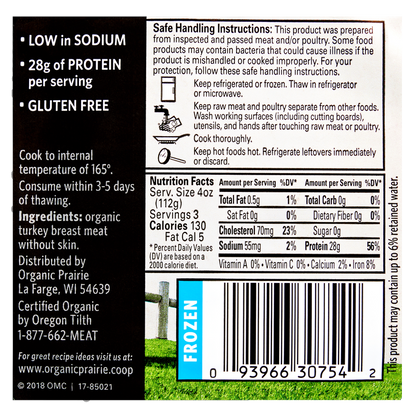 Organic Prairie Extra Lean Frozen Ground Turkey - 12oz