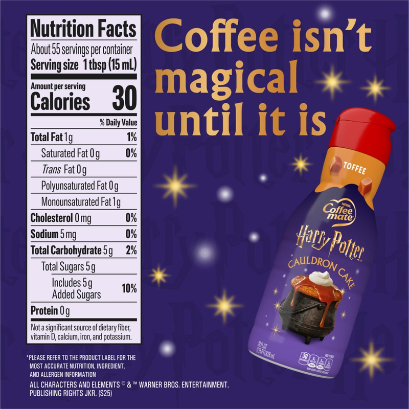 Coffee Mate Harry Potter Toffee Cauldron Cake 28oz Btl