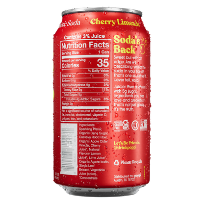 Poppi Prebiotic Cherry Limeade 4pk 12oz Can