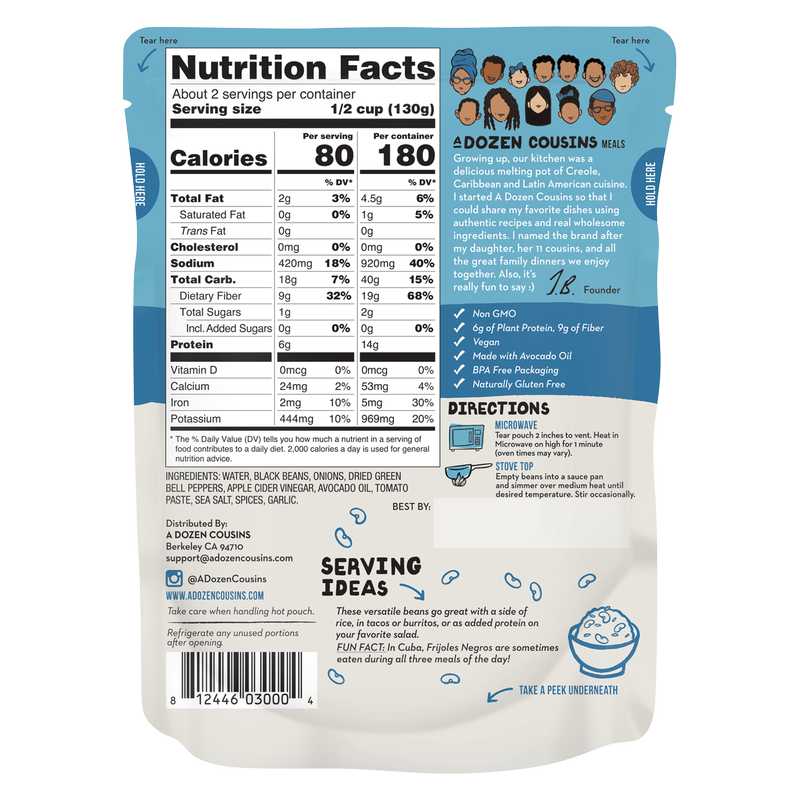 A Dozen Cousins Cuban Black Beans 10oz