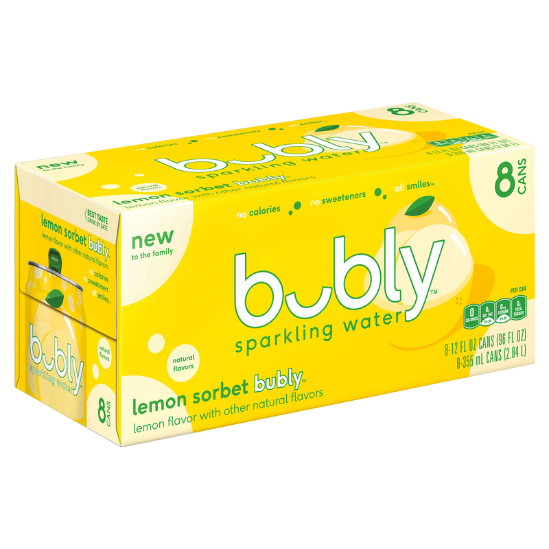 Bubly Lemon Sorbet 8pk 12oz Can