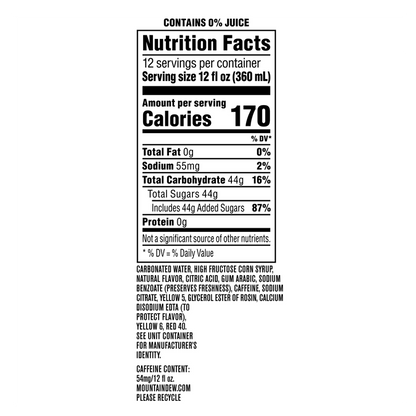 Mountain Dew Flamin Hot 12pk 12oz Can