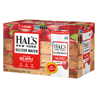 Hal's New York Big Apple Seltzer 8pk 12oz Cans