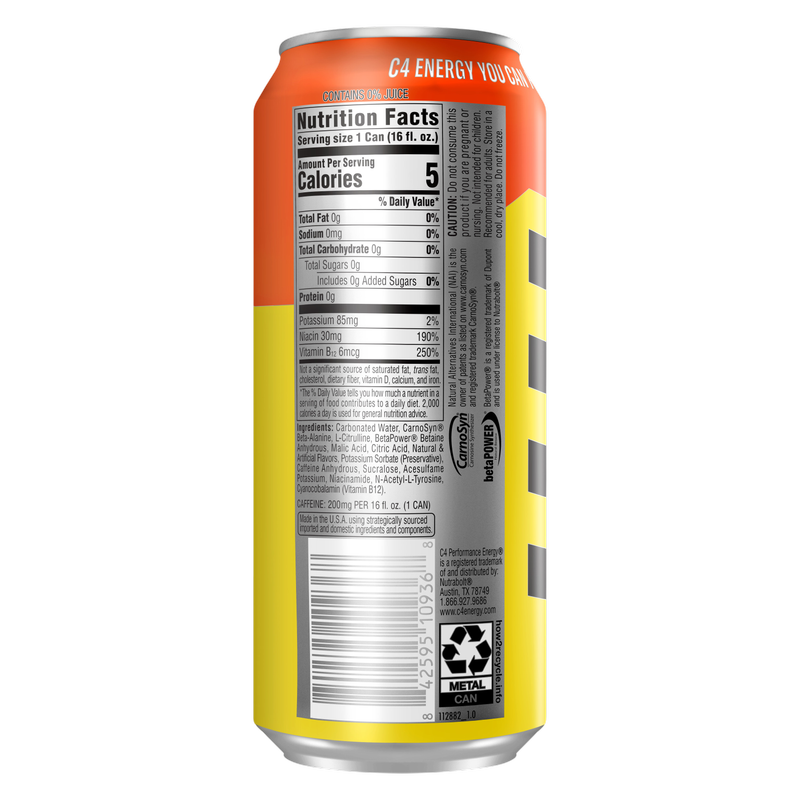 C4 On The Go Orange Slice 16oz Can