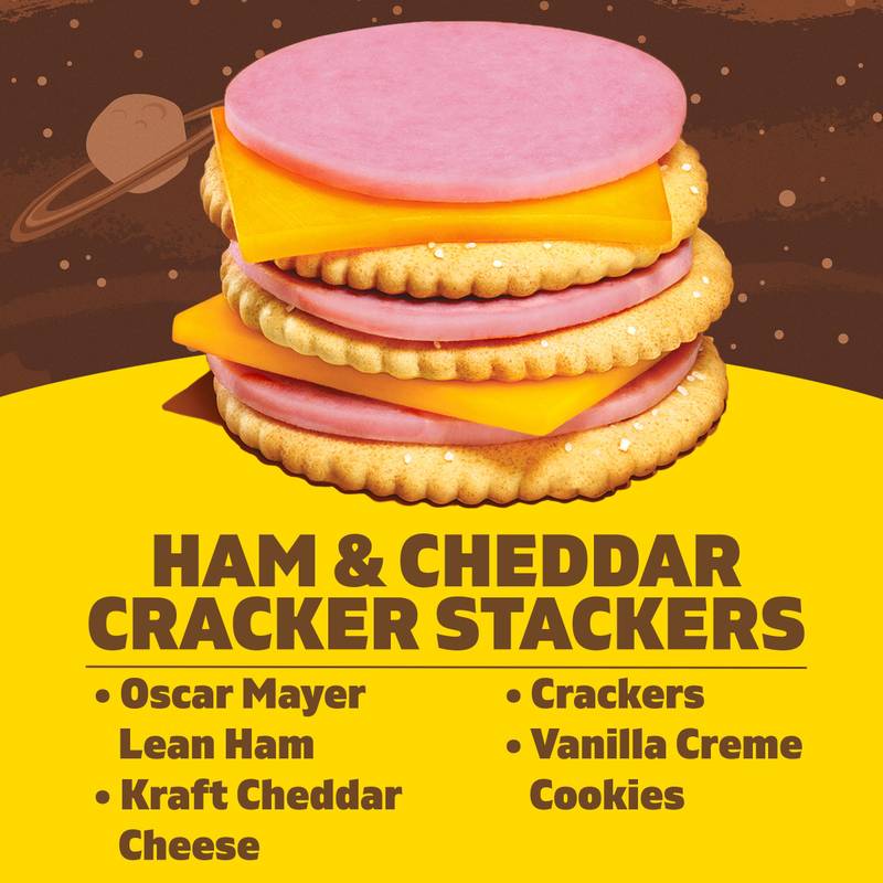 Lunchables Ham & Cheddar Cheese Cracker Stackers Vanilla Creme Cookies - 3.5oz