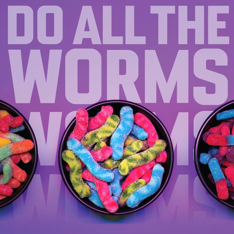 Trolli x Mountain Dew Sour Brite Crawlers Gummy Worm Candy, 4.25 oz