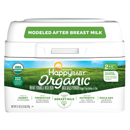 Happy Baby Organic Infant Formula Powder with Iron Stage 2 (6-12 months) 21oz