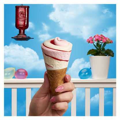 Blue Bunny Strawberry Cheesecake Soft Cones, Frozen Dessert, 4 Pack