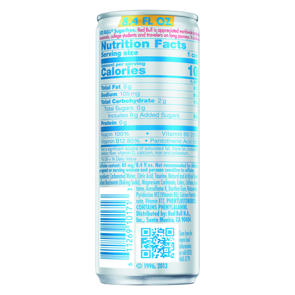 Red Bull Energy Drink Sugar Free 4pk 8.4oz Can- XL