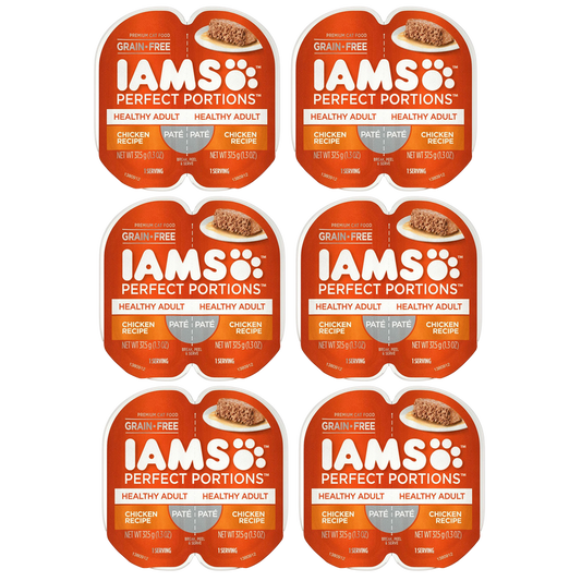6 Ct Iams Perfect Portions Chicken Pate Adult Wet Cat Food 2.6oz