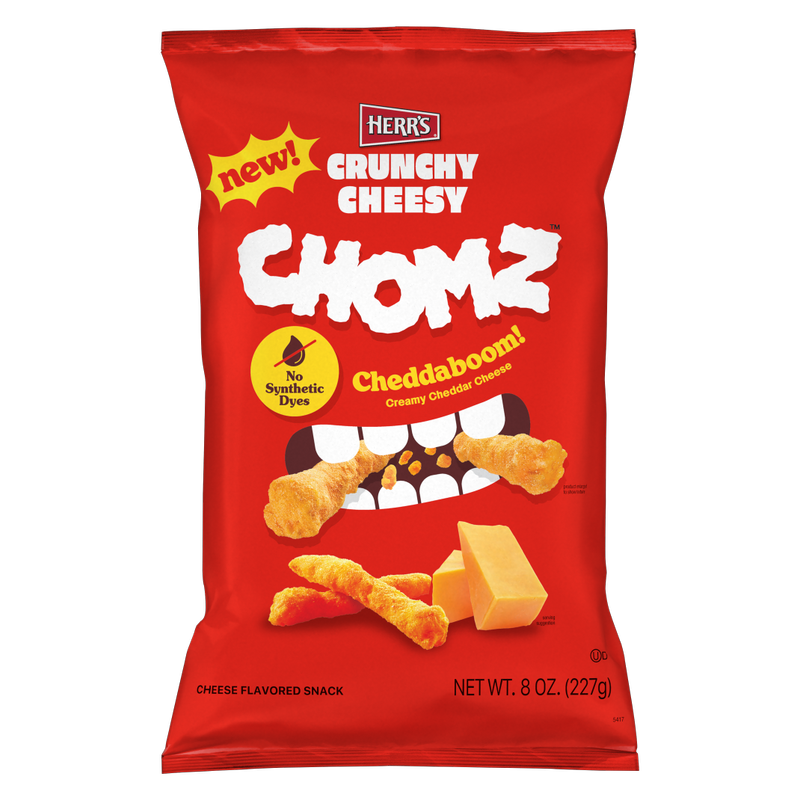 Herr's Cheddaboom Crunchy Cheese CHOMZ, 8 oz