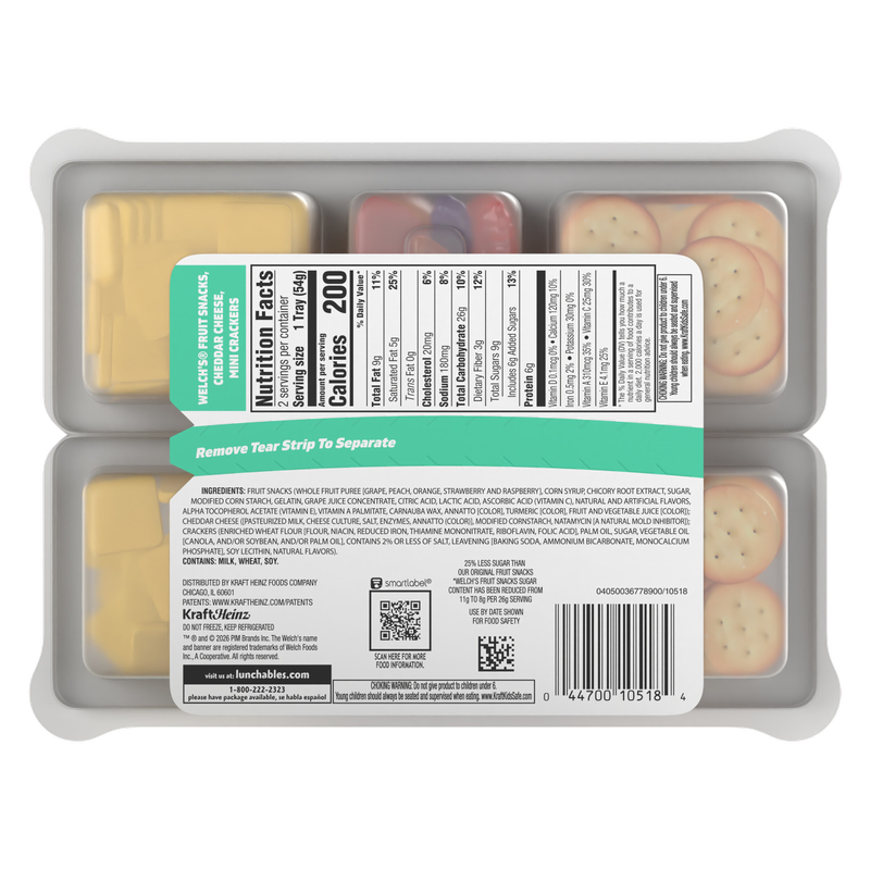 Lunchables Snackables Cheddar Cheese & Crackers with Welch's fruit Snacks - 2ct