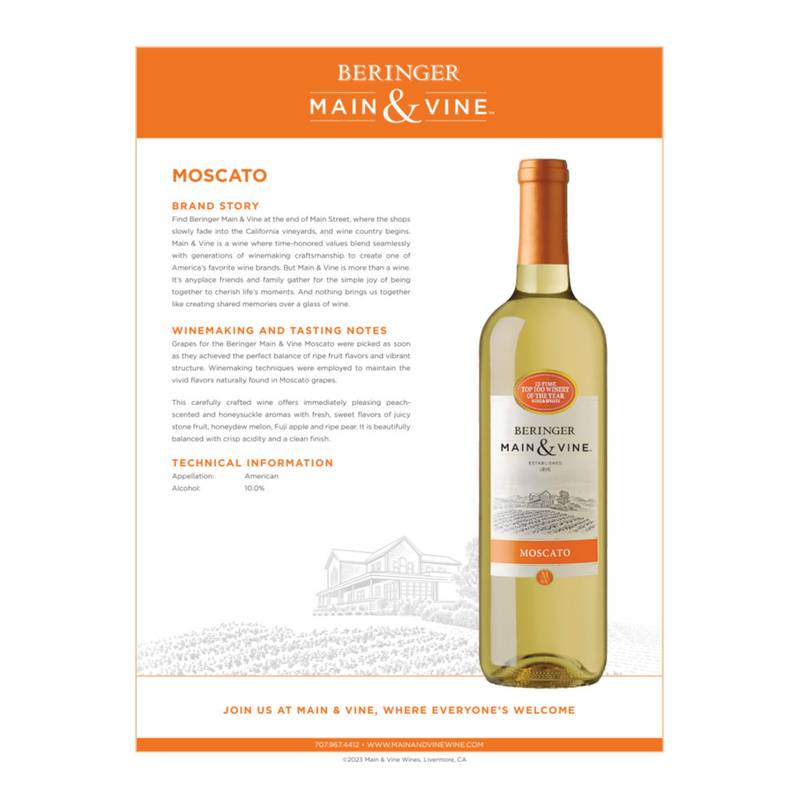 Beringer Main & Vine Moscato 750 Ml