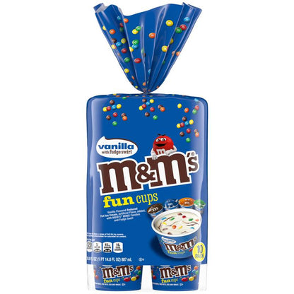 M&M's Vanilla and Chocolate Swirl Ice Cream Fun Cups 10ct 30oz