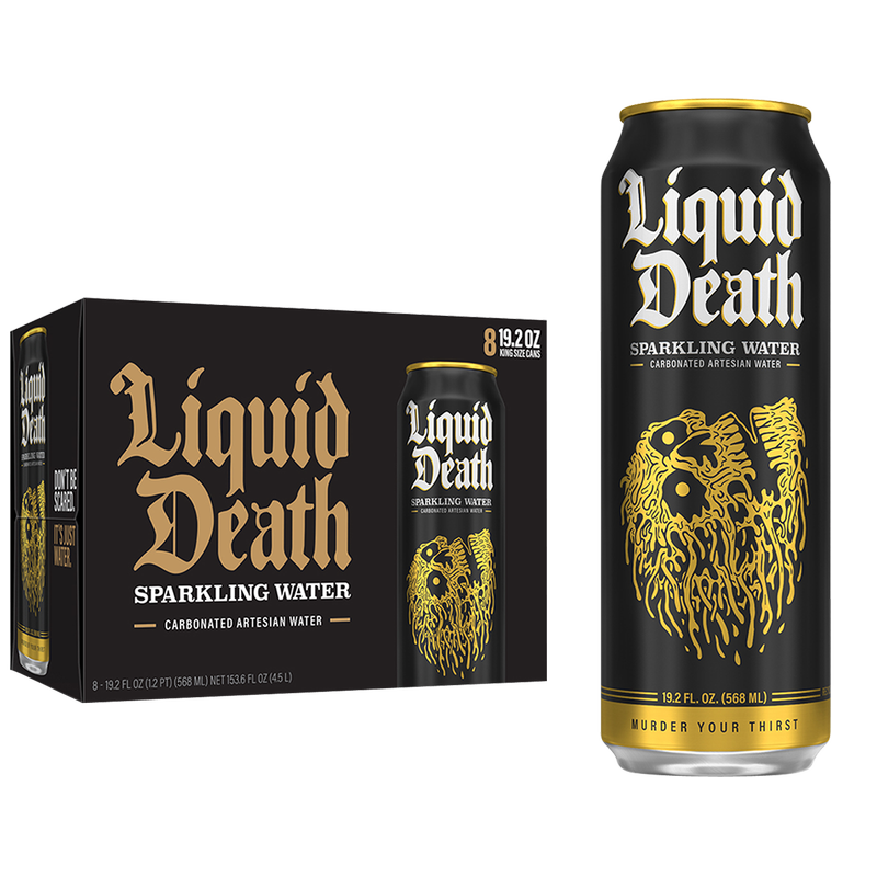 Liquid Death Sparkling Water 8pk 19.2 oz King Size Can