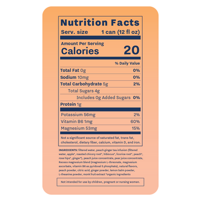 Recess Mood Infused Peach Ginger Sparkling Water 12oz Can