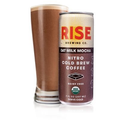 RISE Brewing Co. Oat Milk Mocha Nitro Cold Brew Latte 7oz Can