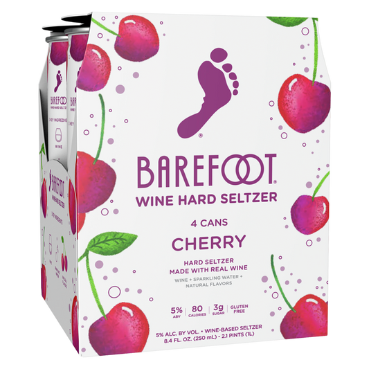 Barefoot Cherry Hard Seltzer 4pk 250ml Can 4.0% ABV