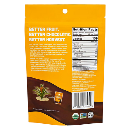 Mavuno Harvest Organic Dark Chocolate Dipped Dried Pineapple, 3oz
