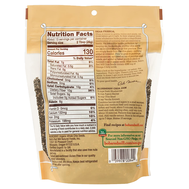 Bob's Red Mill Organic Whole Chia Seeds 12oz