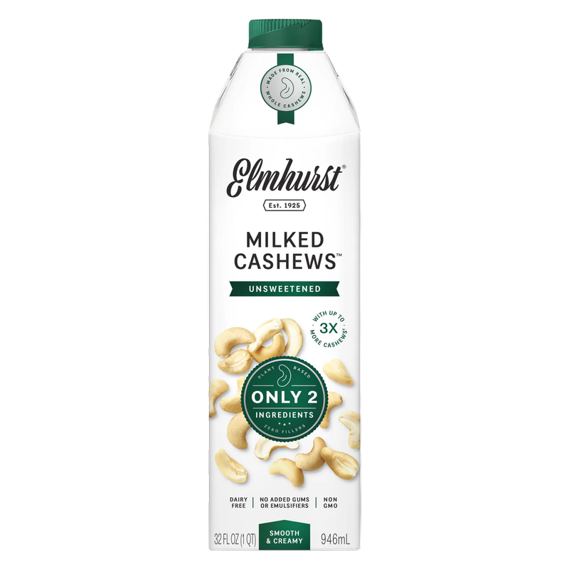 Elmhurst Unsweetened Cashew Milk 32oz Ctn