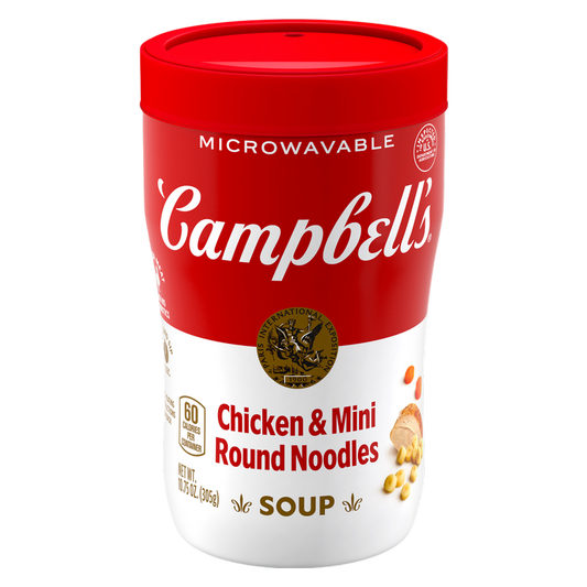 Campbell's® Sipping Soup, Chicken & Mini Round Noodle Soup, 10.75 oz Microwavable Cup